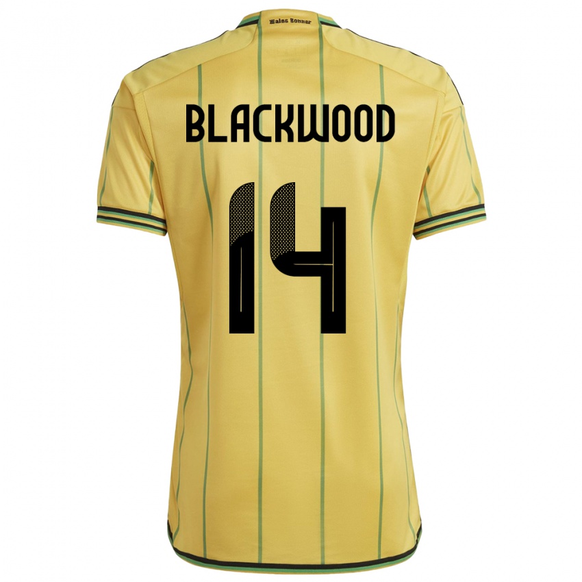 Niño Camiseta Jamaica Deneisha Blackwood #14 Amarillo 1ª Equipación 24-26 La Camisa Chile