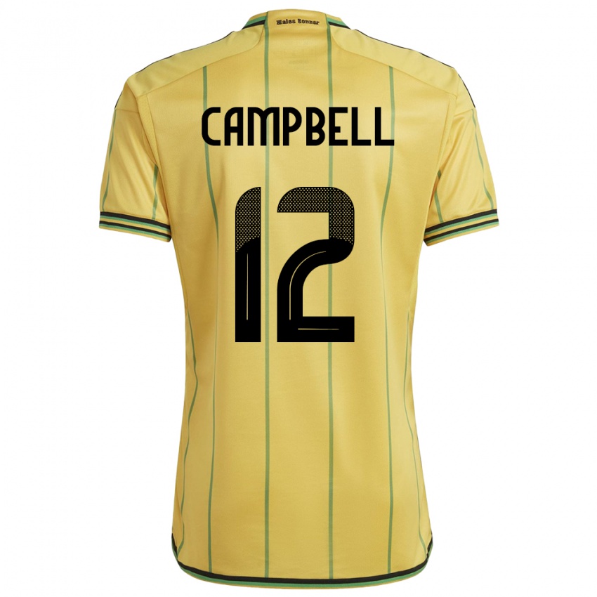 Niño Camiseta Jamaica Sashana Campbell #12 Amarillo 1ª Equipación 24-26 La Camisa Chile