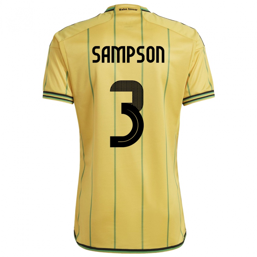 Niño Camiseta Jamaica Vyan Sampson #3 Amarillo 1ª Equipación 24-26 La Camisa Chile