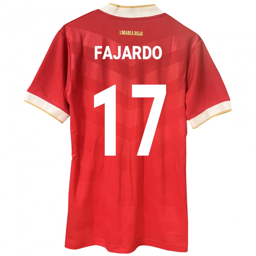 Niño Camiseta Panamá José Fajardo #17 Rojo 1ª Equipación 24-26 La Camisa Chile