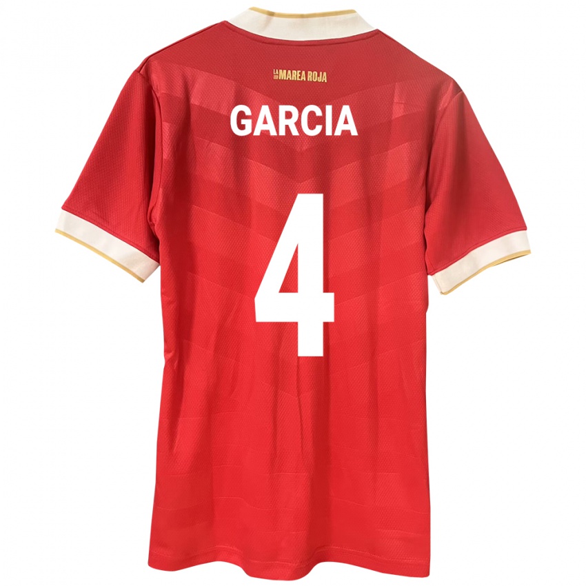 Niño Camiseta Panamá Giancarlos García #4 Rojo 1ª Equipación 24-26 La Camisa Chile