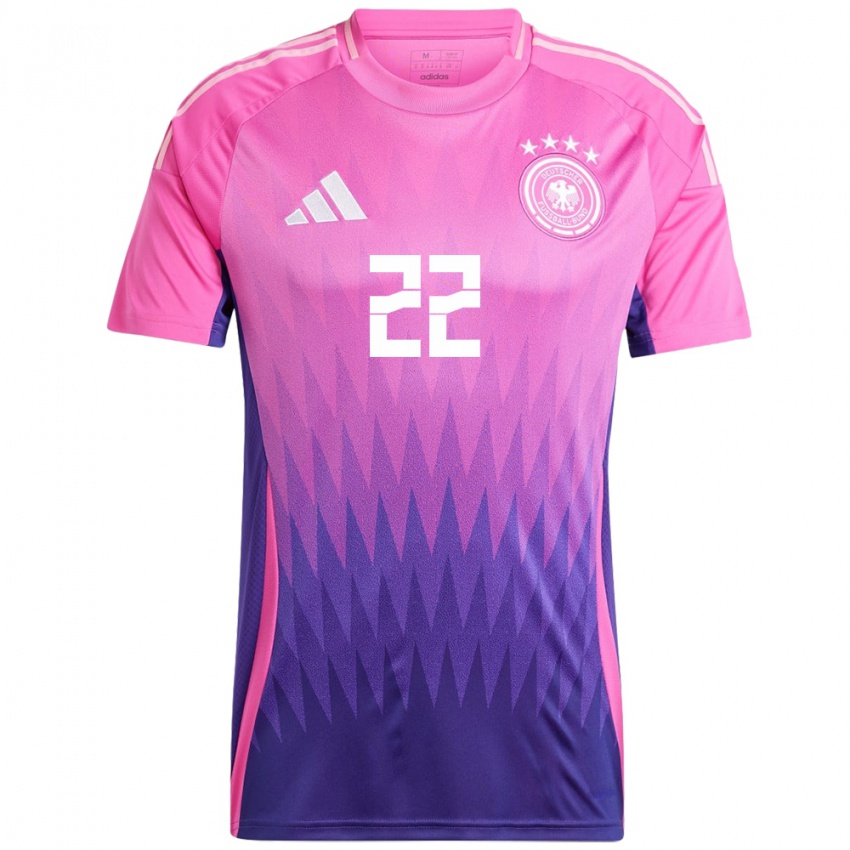 Niño Camiseta Alemania Lena Petermann #22 Rosado Morado 2ª Equipación 24-26 La Camisa Chile