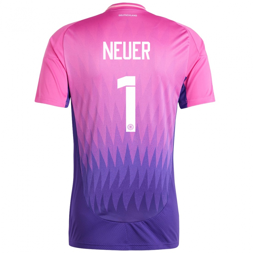 Niño Camiseta Alemania Manuel Neuer #1 Rosado Morado 2ª Equipación 24-26 La Camisa Chile