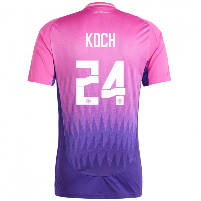 Niño Camiseta Alemania Robin Koch #24 Rosado Morado 2ª Equipación 24-26 La Camisa Chile