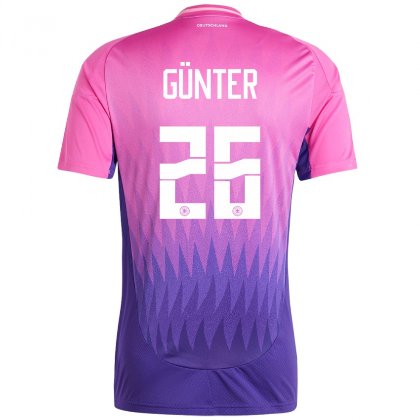 Niño Camiseta Alemania Christian Günter #26 Rosado Morado 2ª Equipación 24-26 La Camisa Chile