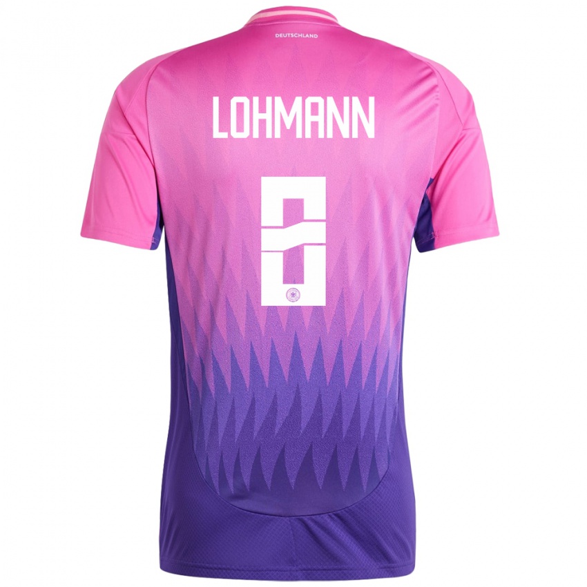 Niño Camiseta Alemania Sydney Lohmann #8 Rosado Morado 2ª Equipación 24-26 La Camisa Chile