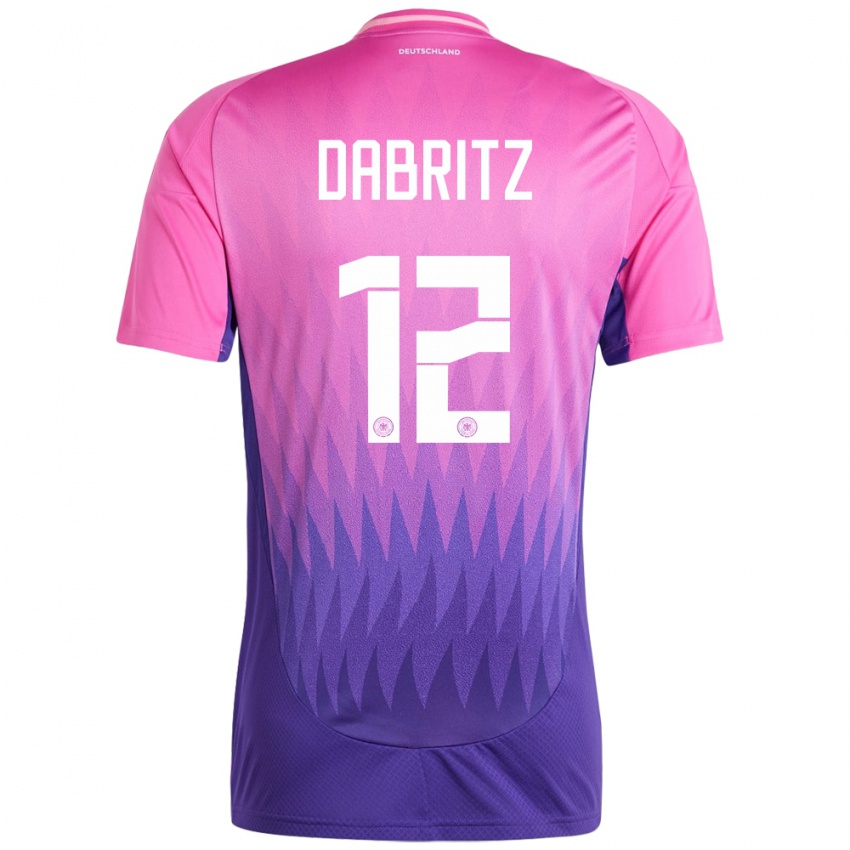 Niño Camiseta Alemania Sara Dabritz #12 Rosado Morado 2ª Equipación 24-26 La Camisa Chile