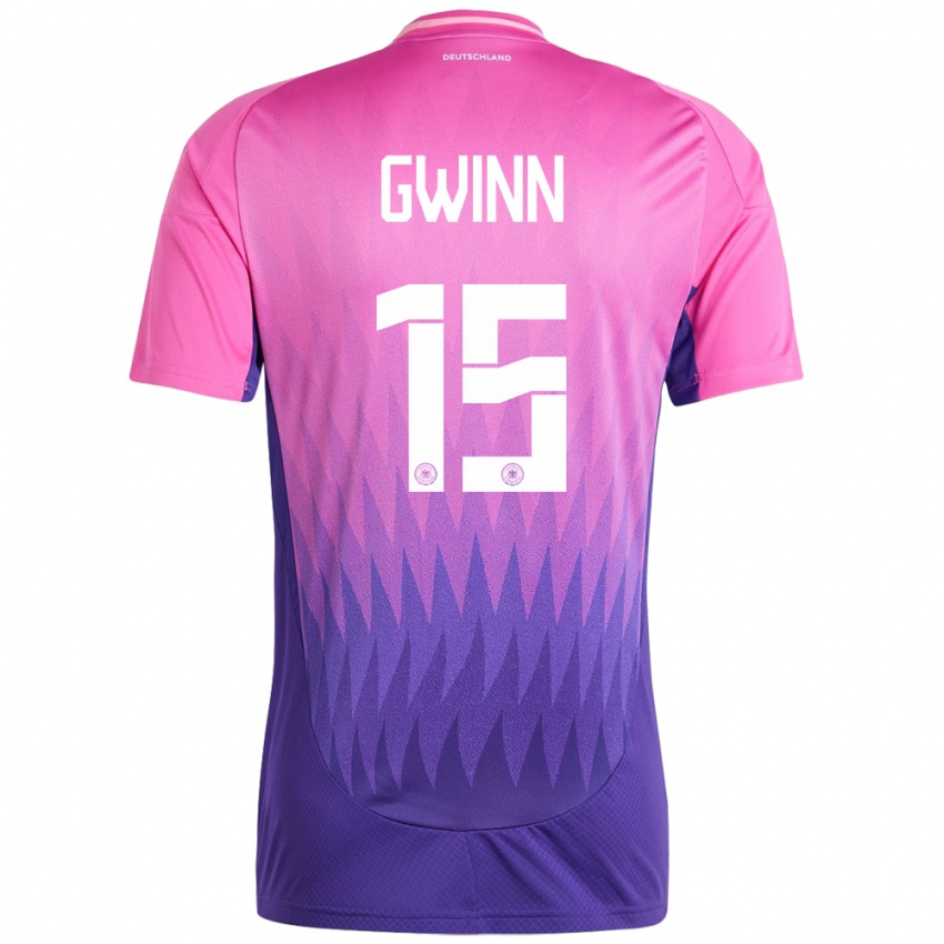 Niño Camiseta Alemania Giulia Gwinn #15 Rosado Morado 2ª Equipación 24-26 La Camisa Chile