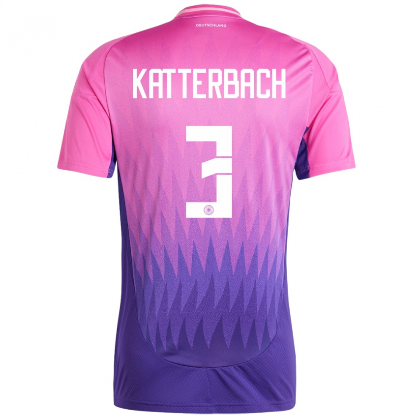 Niño Camiseta Alemania Noah Katterbach #3 Rosado Morado 2ª Equipación 24-26 La Camisa Chile