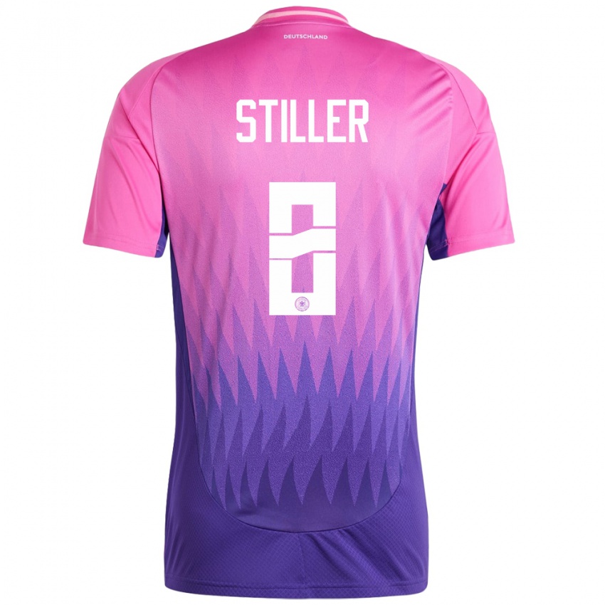 Niño Camiseta Alemania Angelo Stiller #8 Rosado Morado 2ª Equipación 24-26 La Camisa Chile