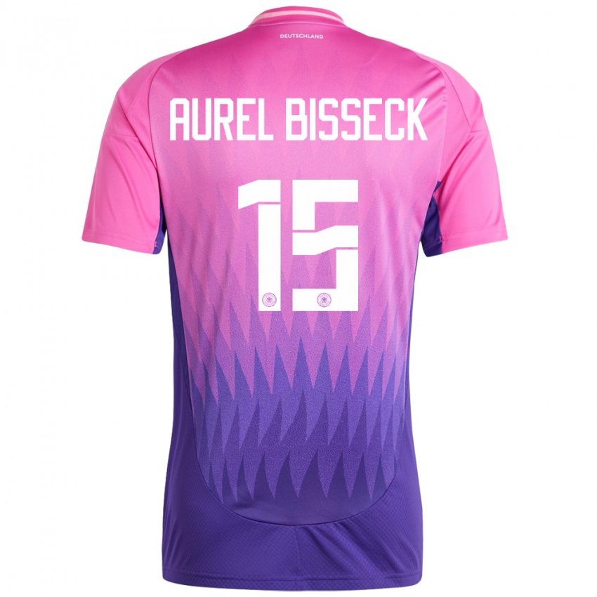 Niño Camiseta Alemania Yann Aurel Bisseck #15 Rosado Morado 2ª Equipación 24-26 La Camisa Chile