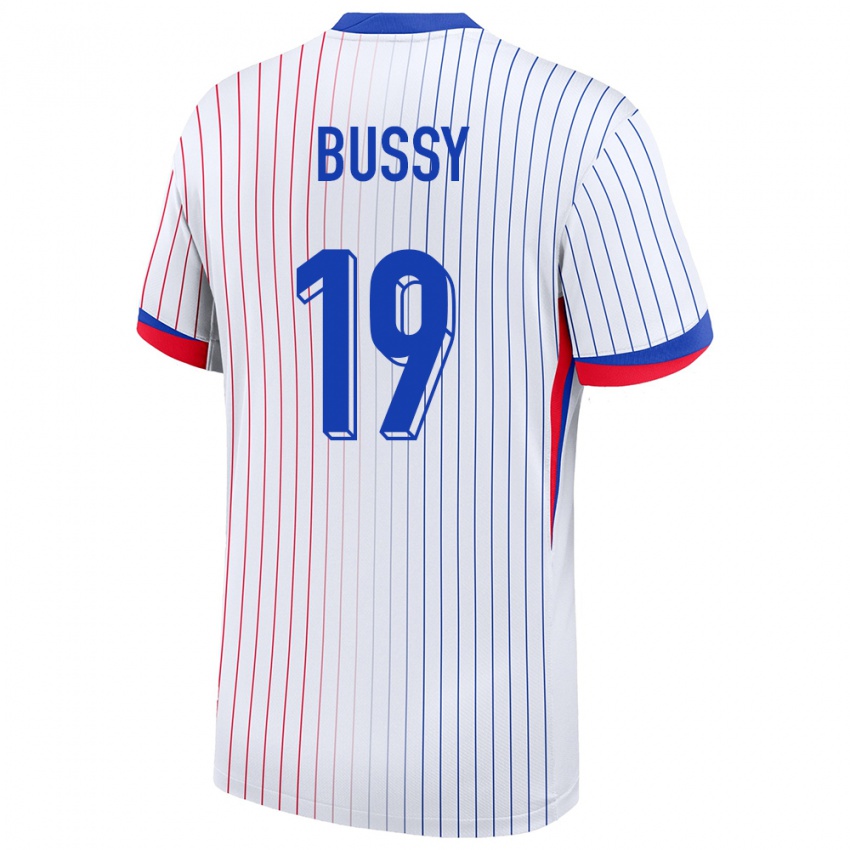 Niño Camiseta Francia Kessya Bussy #19 Blanco 2ª Equipación 24-26 La Camisa Chile