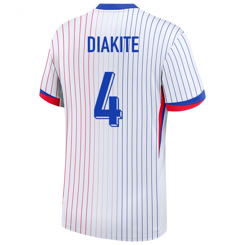 Niño Camiseta Francia Bafode Diakite #4 Blanco 2ª Equipación 24-26 La Camisa Chile