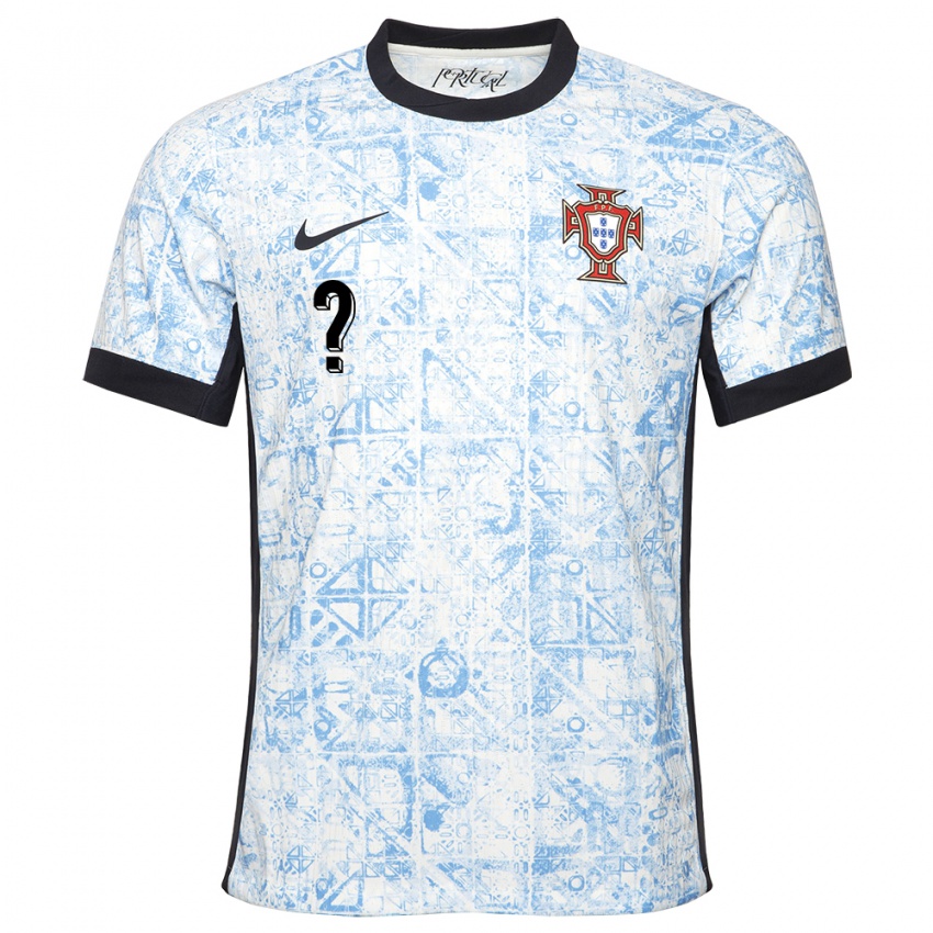 Niño Camiseta Portugal Su Nombre #0 Crema Azul 2ª Equipación 24-26 La Camisa Chile