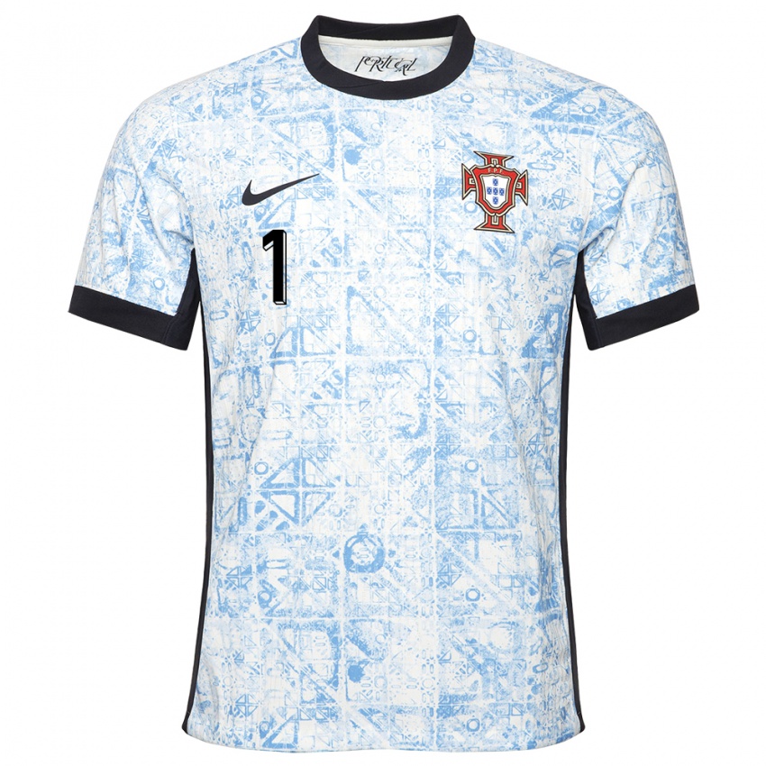 Niño Camiseta Portugal Ines Pereira #1 Crema Azul 2ª Equipación 24-26 La Camisa Chile