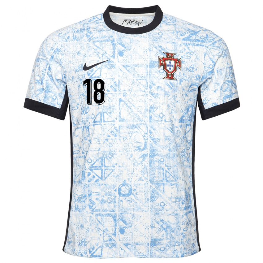 Niño Camiseta Portugal Andre Gomes #18 Crema Azul 2ª Equipación 24-26 La Camisa Chile