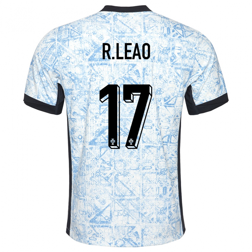 Niño Camiseta Portugal Rafael Leao #17 Crema Azul 2ª Equipación 24-26 La Camisa Chile