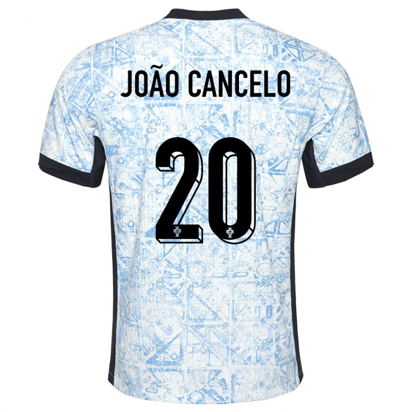 Niño Camiseta Portugal Joao Cancelo #20 Crema Azul 2ª Equipación 24-26 La Camisa Chile