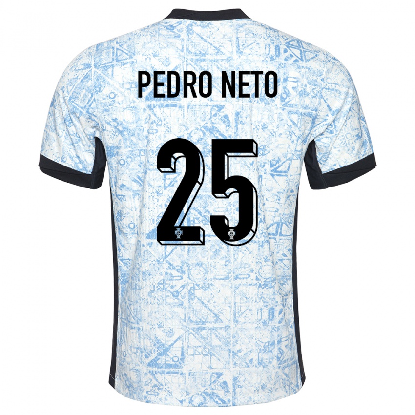 Niño Camiseta Portugal Pedro Neto #25 Crema Azul 2ª Equipación 24-26 La Camisa Chile