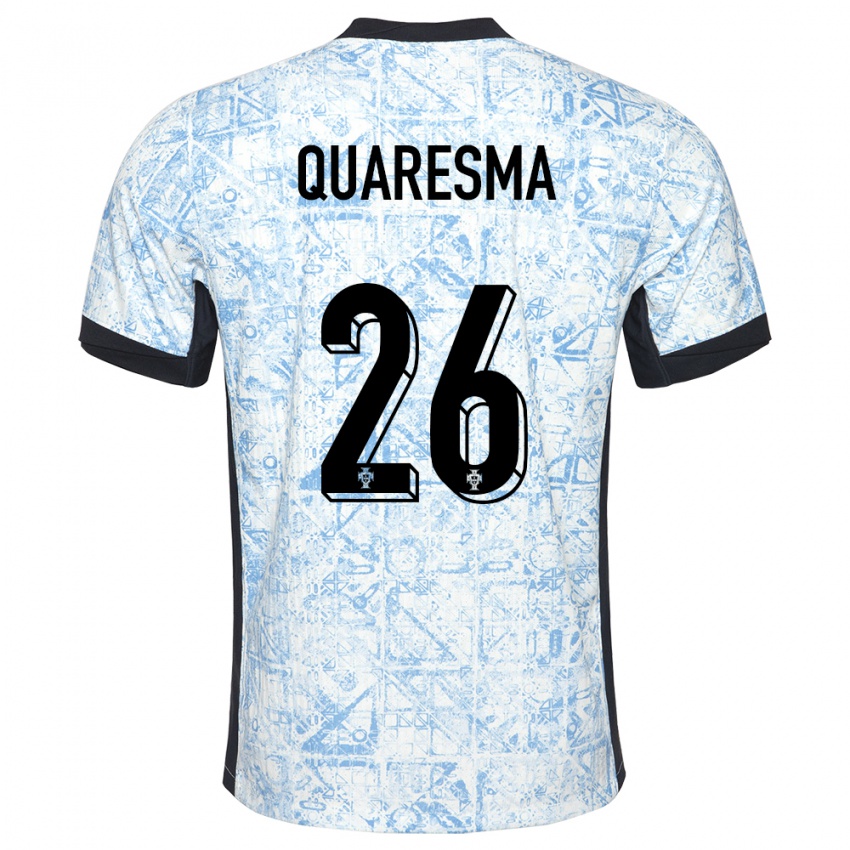 Niño Camiseta Portugal Eduardo Quaresma #26 Crema Azul 2ª Equipación 24-26 La Camisa Chile