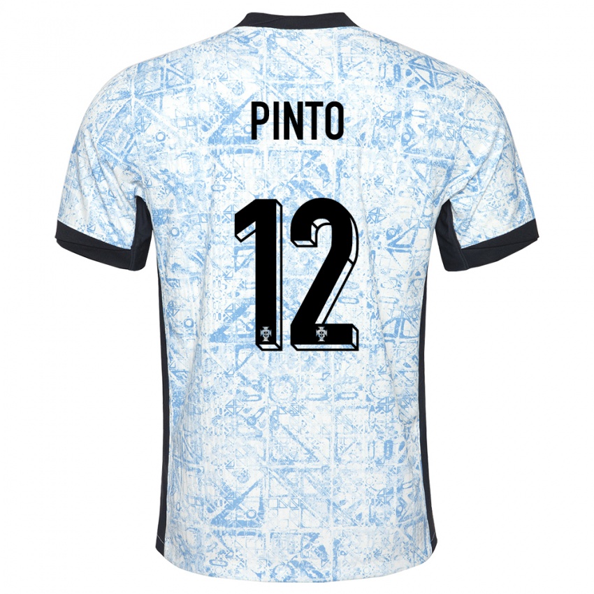 Niño Camiseta Portugal Diogo Pinto #12 Crema Azul 2ª Equipación 24-26 La Camisa Chile