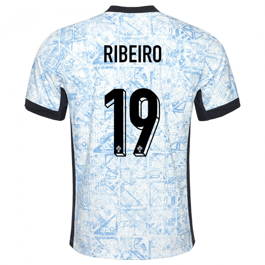 Niño Camiseta Portugal Rodrigo Ribeiro #19 Crema Azul 2ª Equipación 24-26 La Camisa Chile