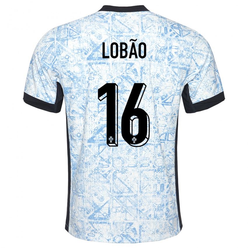 Niño Camiseta Portugal Diogo Lobao #16 Crema Azul 2ª Equipación 24-26 La Camisa Chile