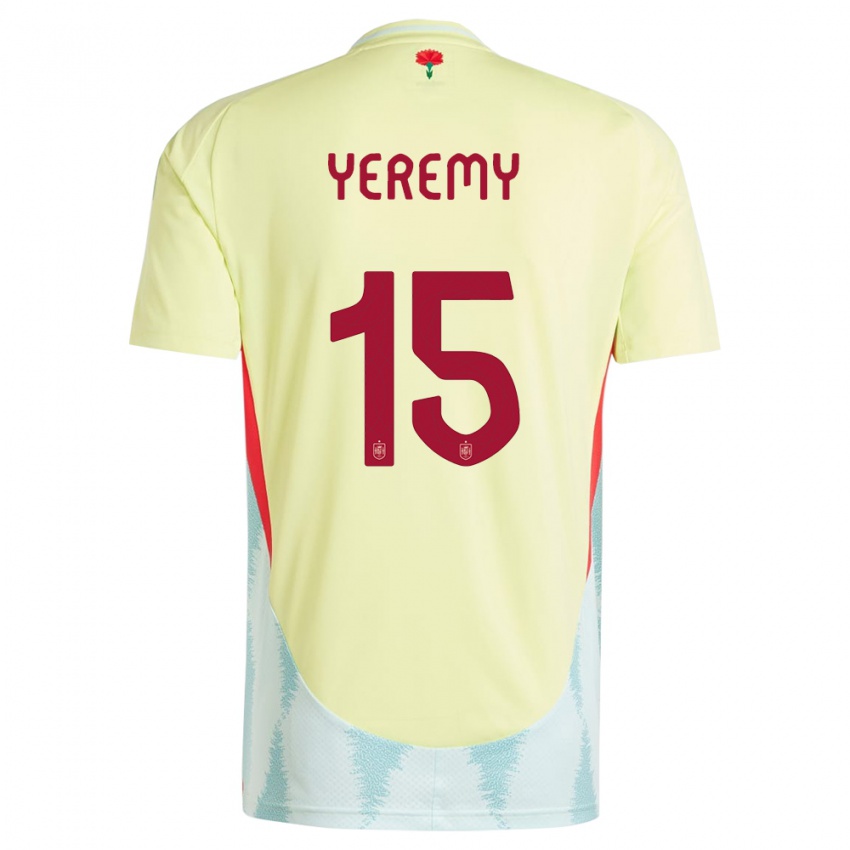 Niño Camiseta España Yeremy Pino #15 Amarillo 2ª Equipación 24-26 La Camisa Chile