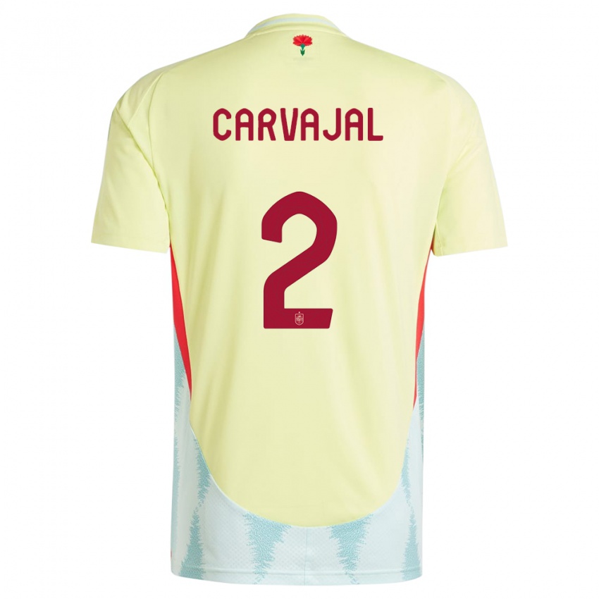 Niño Camiseta España Daniel Carvajal #2 Amarillo 2ª Equipación 24-26 La Camisa Chile