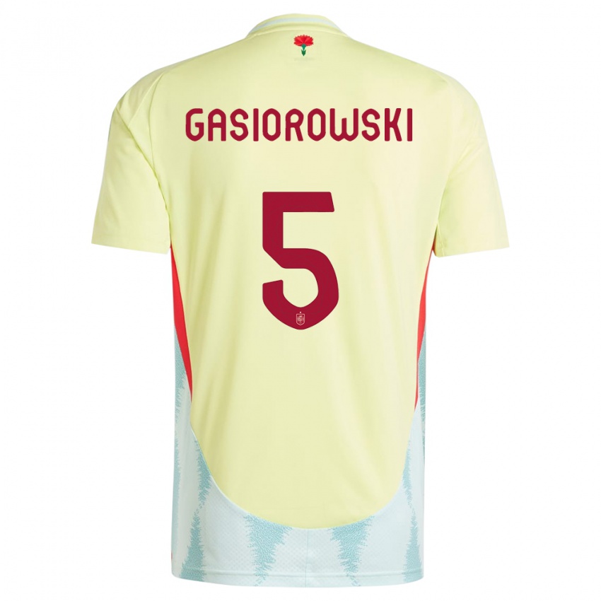 Niño Camiseta España Yarek Gasiorowski #5 Amarillo 2ª Equipación 24-26 La Camisa Chile