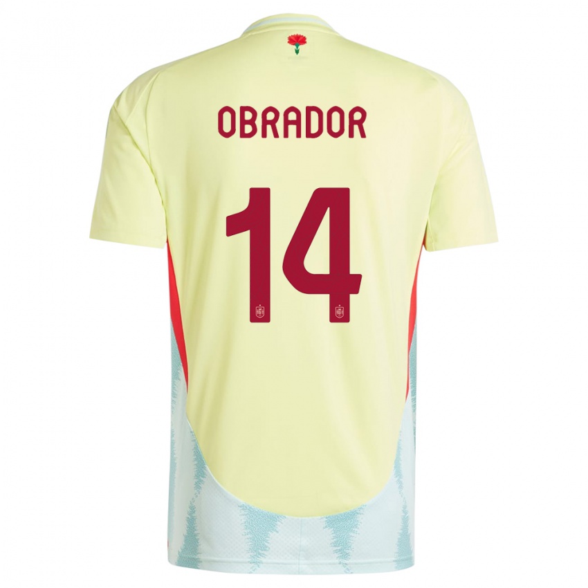 Niño Camiseta España Rafel Obrador #14 Amarillo 2ª Equipación 24-26 La Camisa Chile