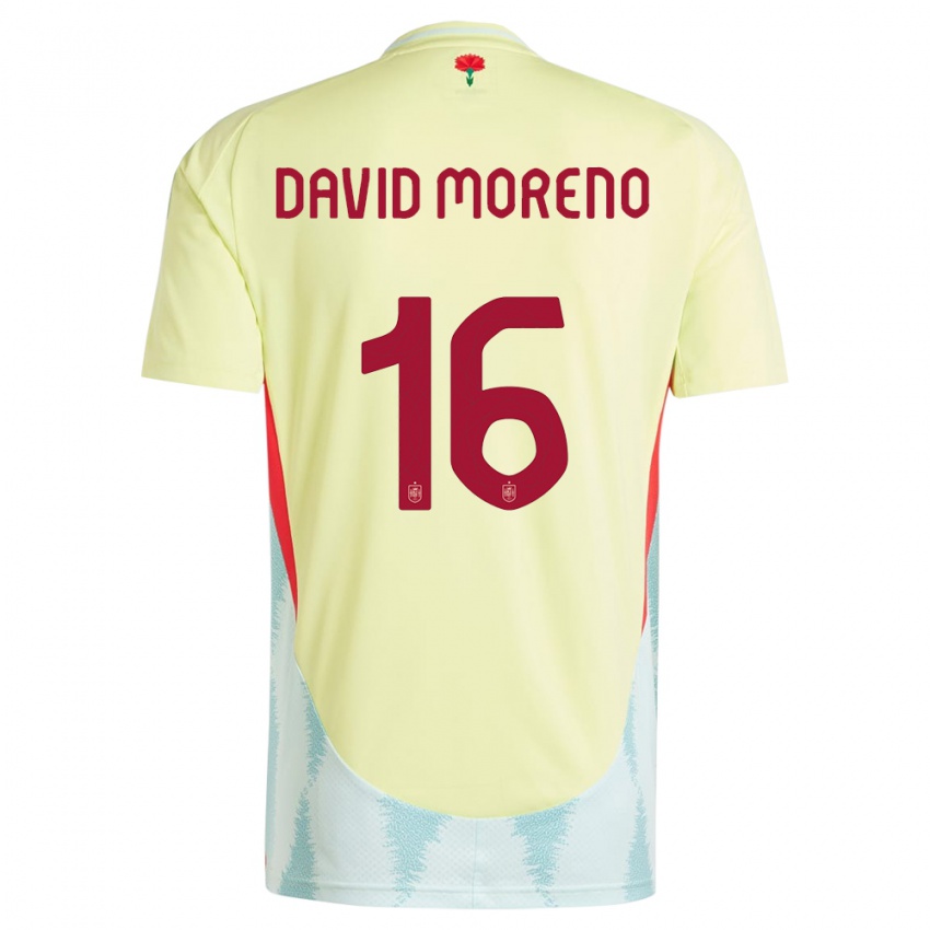 Niño Camiseta España Antonio David Moreno #16 Amarillo 2ª Equipación 24-26 La Camisa Chile