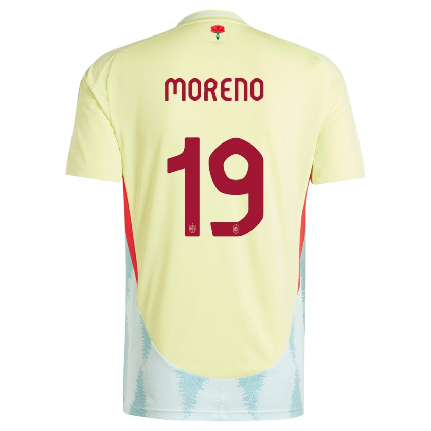 Niño Camiseta España Victor Moreno #19 Amarillo 2ª Equipación 24-26 La Camisa Chile