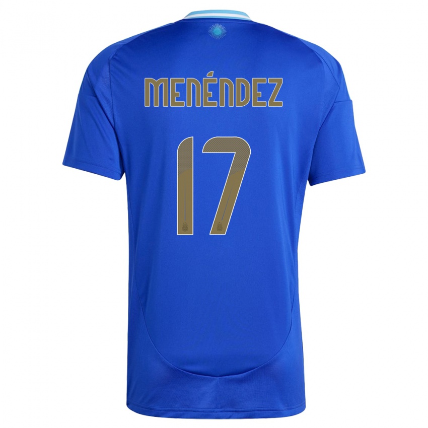 Niño Camiseta Argentina Milagros Menendez #17 Azul 2ª Equipación 24-26 La Camisa Chile