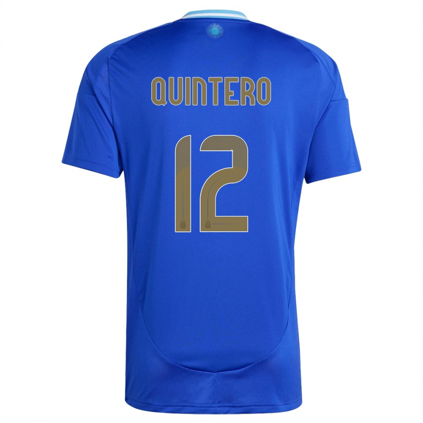 Niño Camiseta Argentina Valentino Quintero #12 Azul 2ª Equipación 24-26 La Camisa Chile