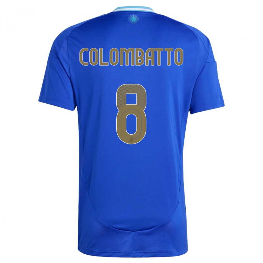 Niño Camiseta Argentina Santiago Colombatto #8 Azul 2ª Equipación 24-26 La Camisa Chile
