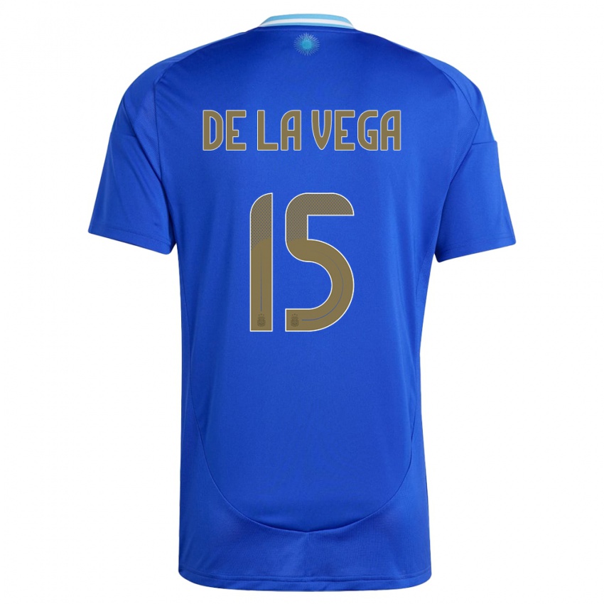 Niño Camiseta Argentina Pedro De La Vega #15 Azul 2ª Equipación 24-26 La Camisa Chile