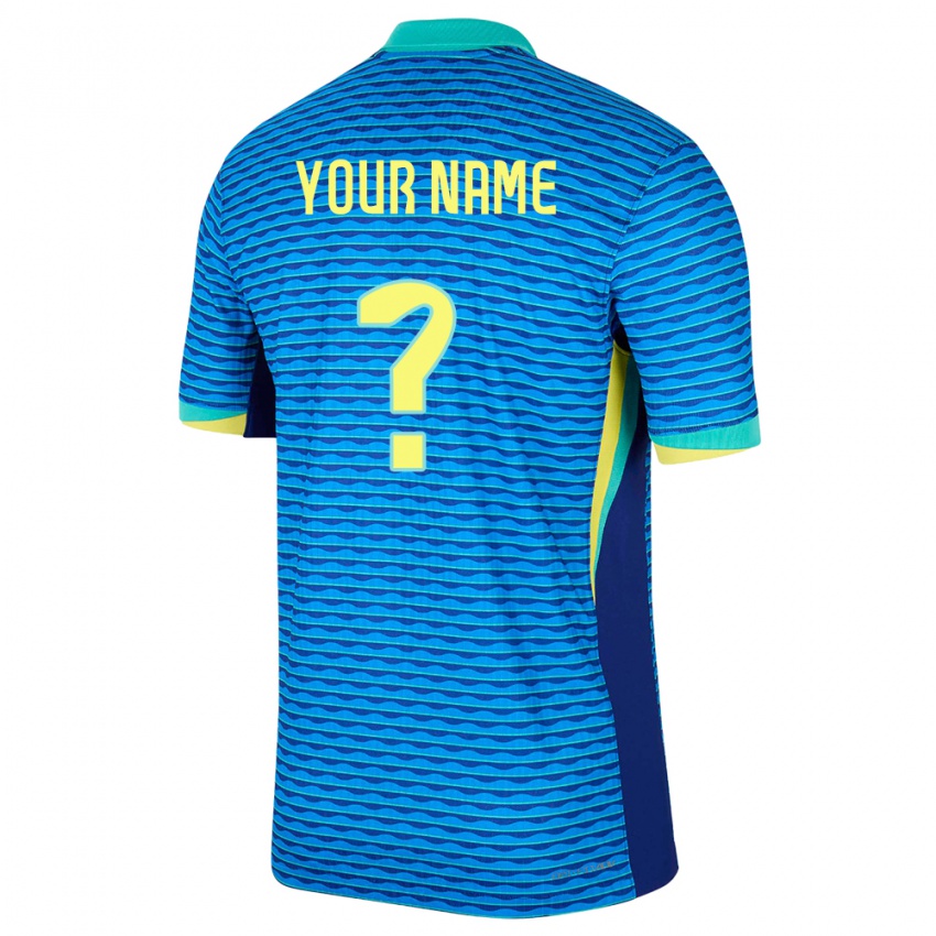 Niño Camiseta Brasil Su Nombre #0 Azul 2ª Equipación 24-26 La Camisa Chile