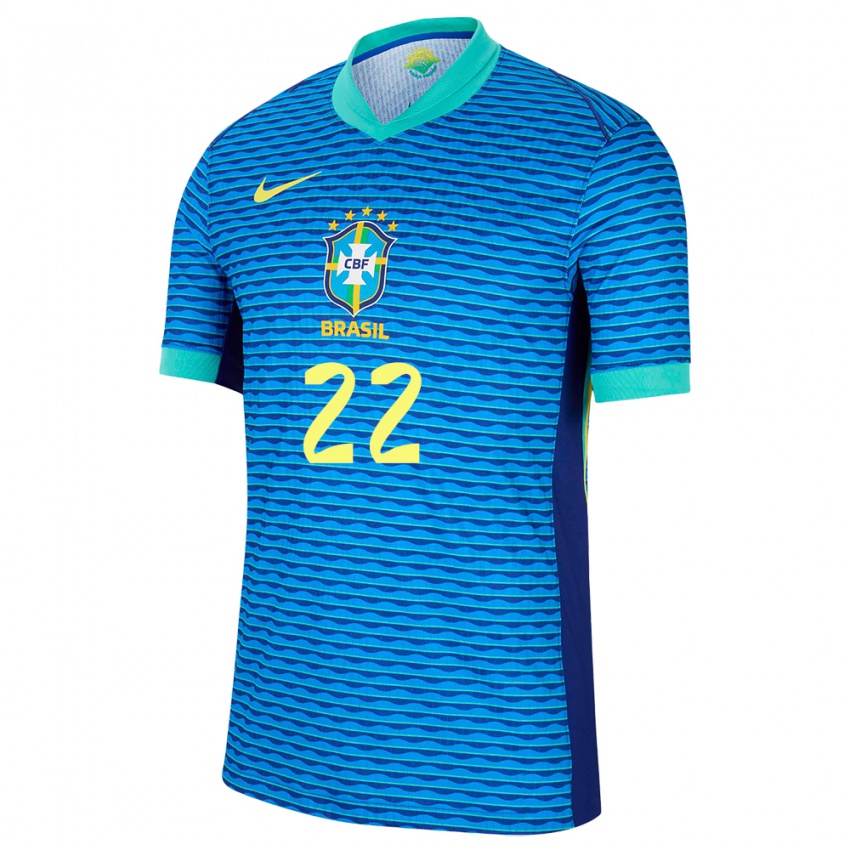 Niño Camiseta Brasil Millene #22 Azul 2ª Equipación 24-26 La Camisa Chile