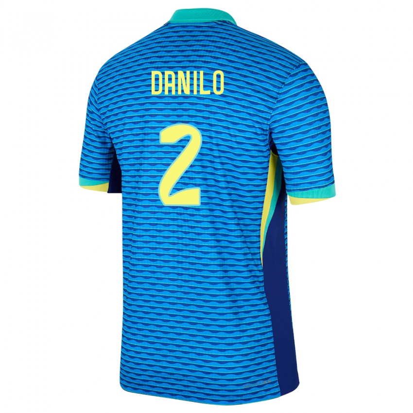 Niño Camiseta Brasil Danilo #2 Azul 2ª Equipación 24-26 La Camisa Chile