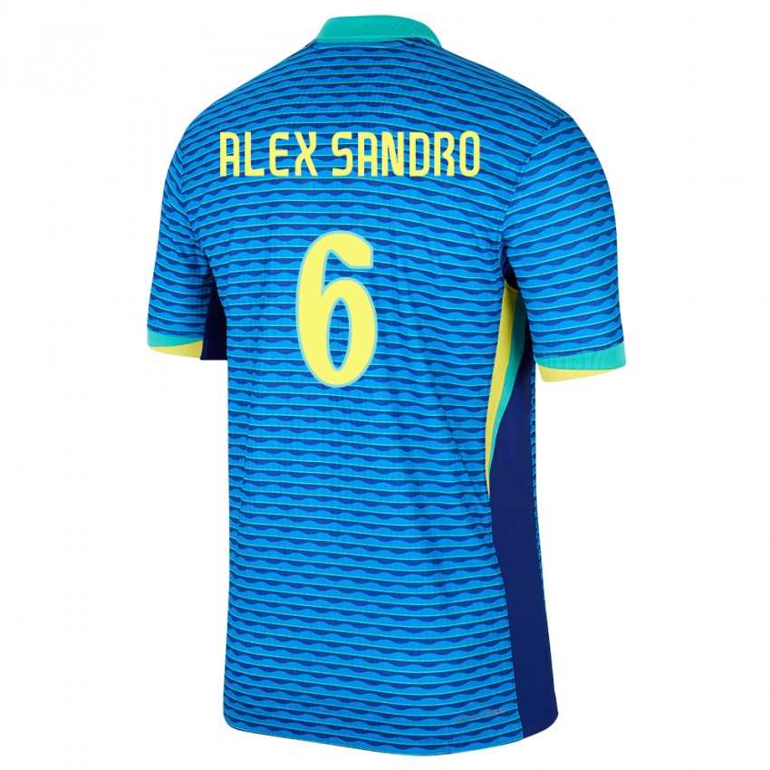 Niño Camiseta Brasil Alex Sandro #6 Azul 2ª Equipación 24-26 La Camisa Chile