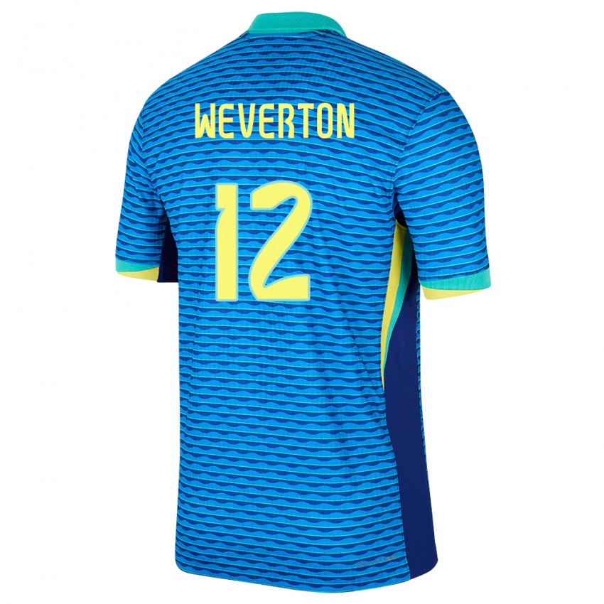 Niño Camiseta Brasil Weverton #12 Azul 2ª Equipación 24-26 La Camisa Chile