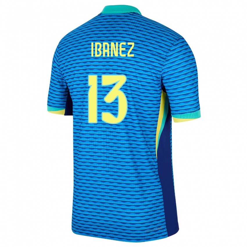 Niño Camiseta Brasil Roger Ibanez #13 Azul 2ª Equipación 24-26 La Camisa Chile