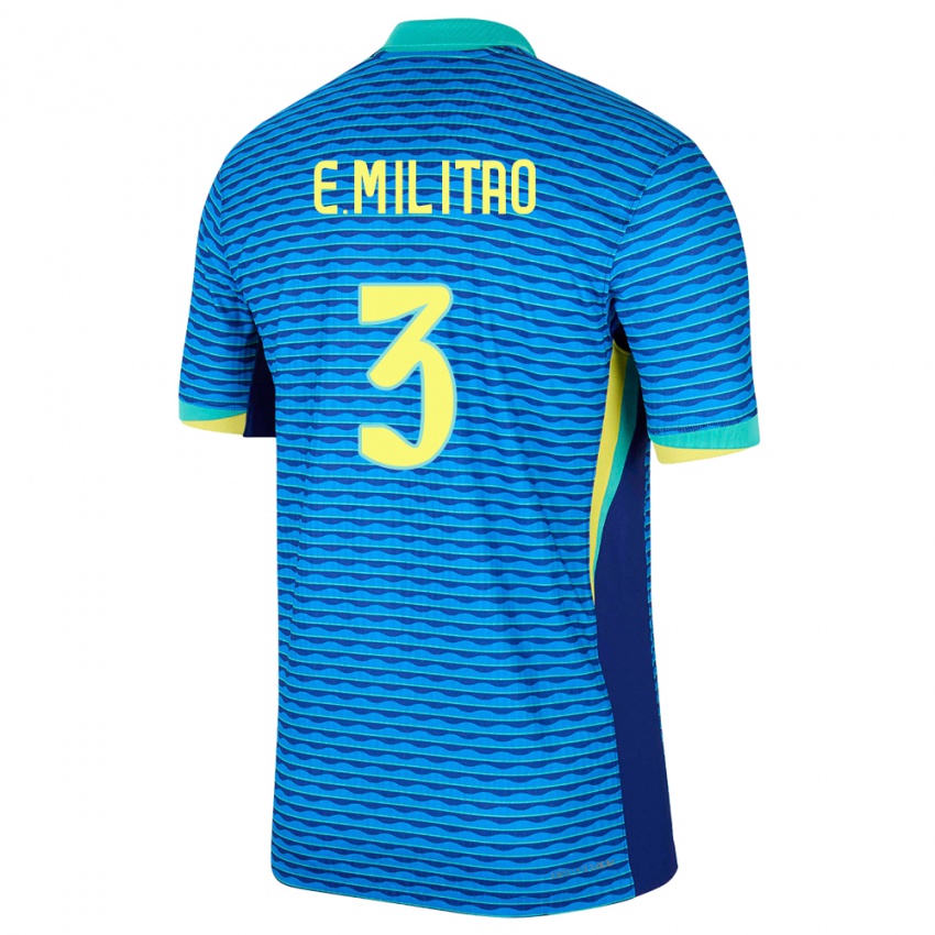 Niño Camiseta Brasil Eder Militao #3 Azul 2ª Equipación 24-26 La Camisa Chile