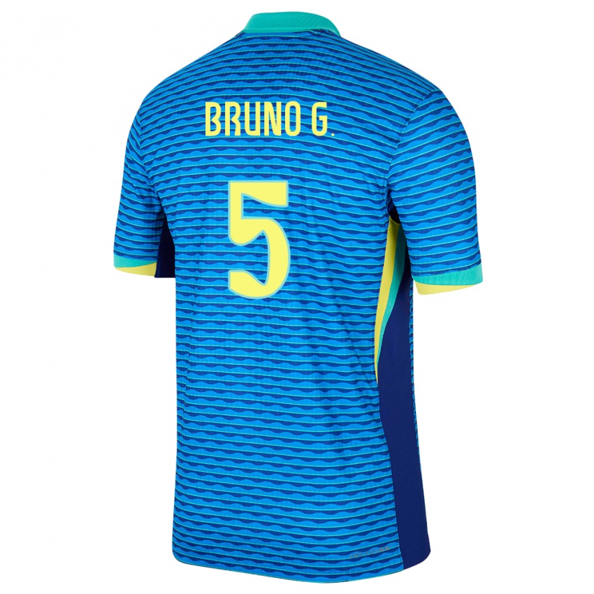 Niño Camiseta Brasil Bruno Guimaraes #5 Azul 2ª Equipación 24-26 La Camisa Chile