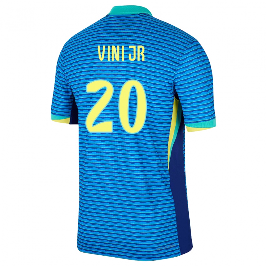 Niño Camiseta Brasil Vinicius Junior #20 Azul 2ª Equipación 24-26 La Camisa Chile