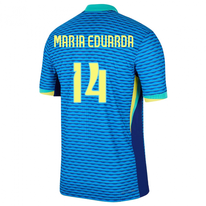 Niño Camiseta Brasil Maria Eduarda #14 Azul 2ª Equipación 24-26 La Camisa Chile