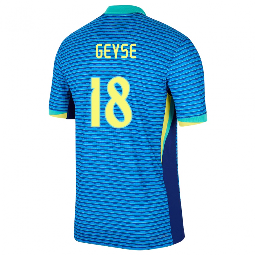 Niño Camiseta Brasil Geyse #18 Azul 2ª Equipación 24-26 La Camisa Chile