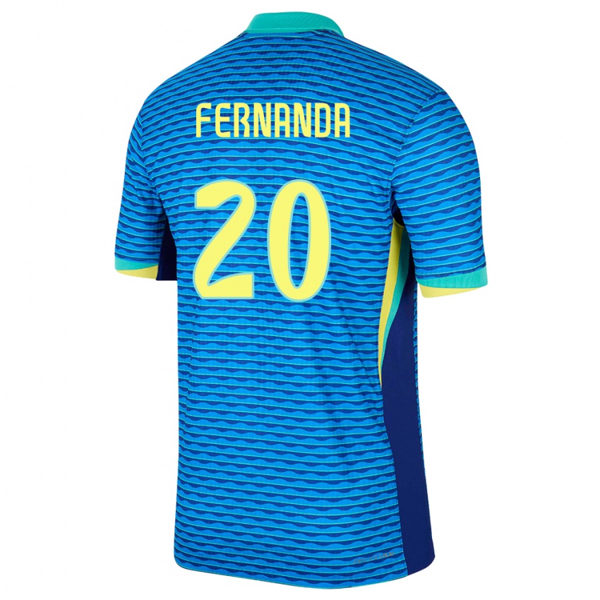 Niño Camiseta Brasil Fernanda Palermo #20 Azul 2ª Equipación 24-26 La Camisa Chile