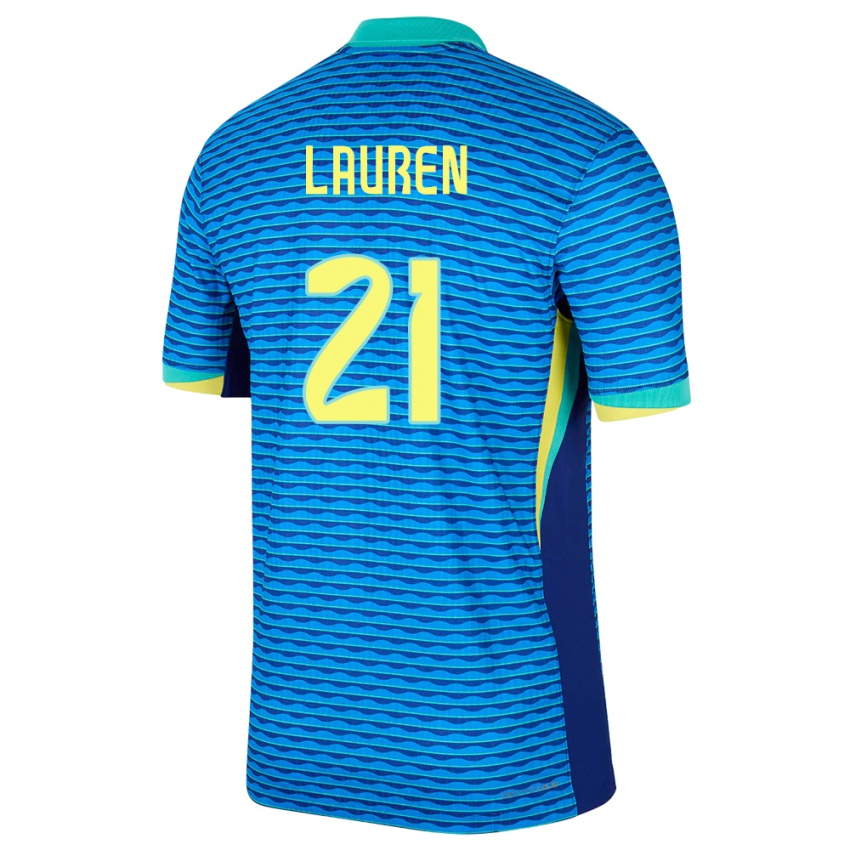 Niño Camiseta Brasil Lauren Costa #21 Azul 2ª Equipación 24-26 La Camisa Chile